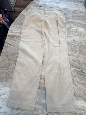 IZOD Women’s Size 28 Stone Cotton Linen Blend Straight Leg Chino Pants